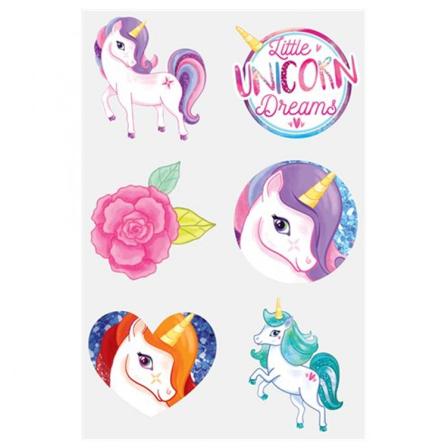 Tatueringar Unicorn 12 stycken på 1 ark - Partyninja.se