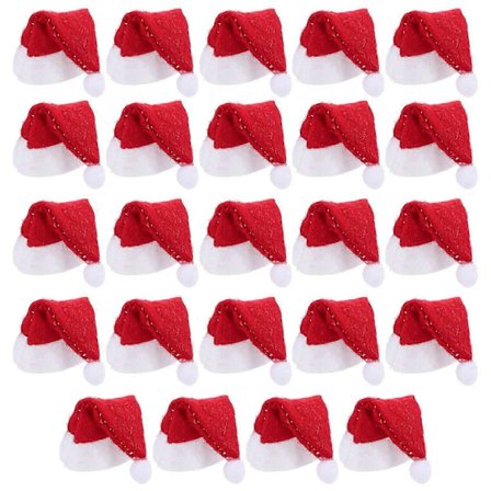 24 st Lollipop Julhatt Små Mini Godis Tomte Mössor Festtillbehör[D]