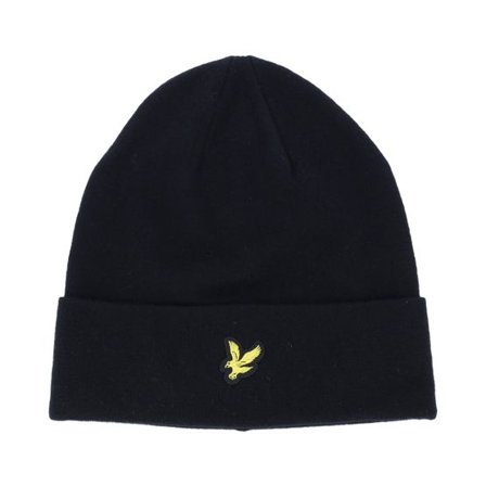 Lyle & Scott - Svart cuff Beanie - Basic Beanie Jet Black Cuff @ Hatstore