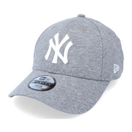 New Era - MLB Grey adjustable Czapka Z Daszkiem - Kids New York Yankees Jersey Essential 9FORTY Heather Grey/White Adjustable @ Hatstore