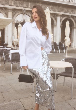 BUBBLEROOM Oversized Cotton Shirt White XL