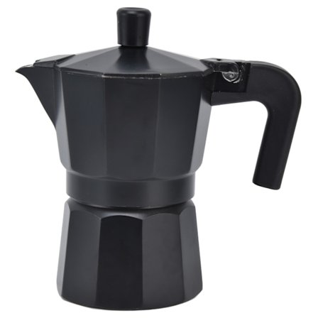 Aluminium Moka Stove Kaffemaskine Høj Temperaturbestandig 300ML Sort