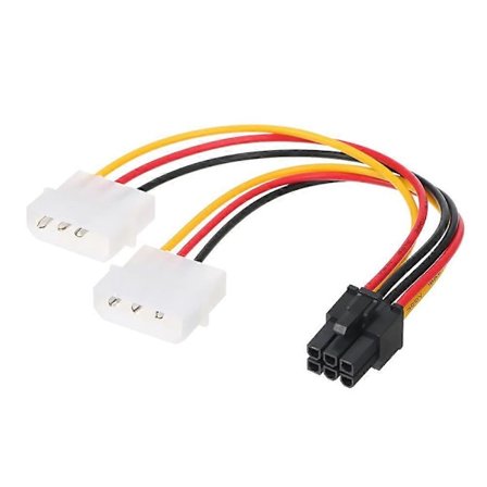 4-pin till 6-pin Strömkabel Grafikkort 4-pin Molex till 6-pin PCI-Express PCIE Strömförsörjningskabel