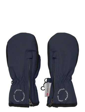 Mittens W. Zipper Navy En Fant