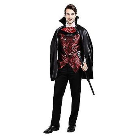 Skummel Dracula Cosplay Cape Halloween Kostyme for Menn Voksen Vampyr Kappe Skjorter Karneval Party Antrekk (XL)