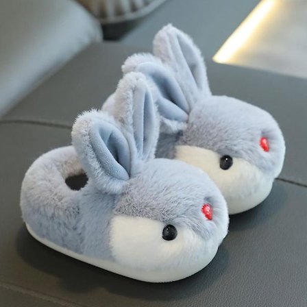 Kids Bunny Slippers Vinterplysjtøfler Sklissikre varme sandaler for barn W