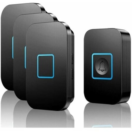 Trådløs dørklokke, trådløs dørklokkesæt, 400 m rækkevidde IP55 vandtæt udendørs dørklokke med 3 stikmodtagere, 60 melodier, 5 lydstyrkeniveauer,