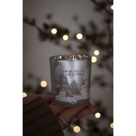 Majas Cottage Lykta Jul Driving home for christmas 7x8 cm