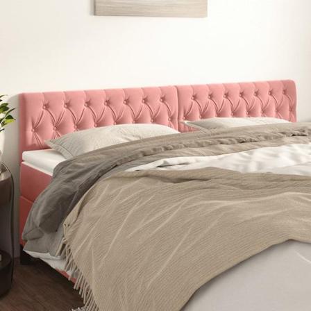 Vidaxl Huvudgavlar 2 St Rosa 90x7x78/88 Cm Sammet Rosa