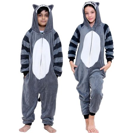 Barn Unisex Super Mjuk fleece Raccoon Onesie