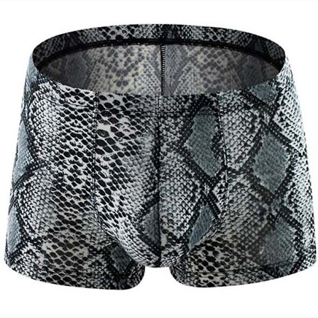 Sexy Herre Undertøy Boxershorts Homme Slangeskinn Leopard Truser Mann Pustende U Konveks Pose Underbukser Cueca Calzoncillo M-xxl