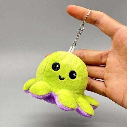 Mini Octopus e Plush Doll Reverse Toy Keychain Kawaii Fluffy St