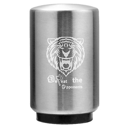 Ølflaskeåpner i rustfritt stål med magnet, trykk ned, åpner for brus - enkel å bruke, automatisk (sølv)