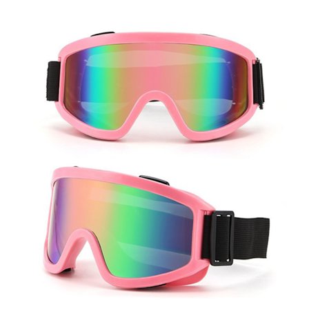 Skibriller for menn, antidugg skibriller for kvinner, antirefleks skibriller, snøbriller UV-beskyttelse for ski og snowboard (rosa)