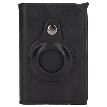 Kortholderpung Pengeclips Tegnebog Aluminiumlegering RFID Blokering Gave til Mænd Kvinder Flad Korn Sort