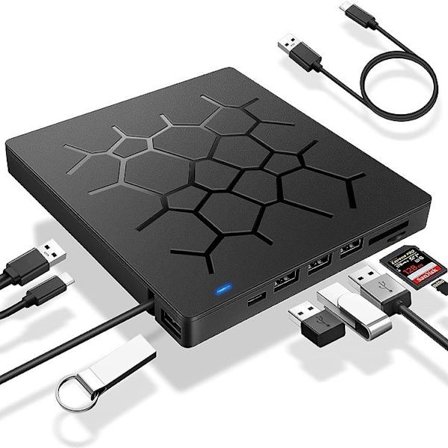 7-in-1 USB3.0 TYPE C -optinen asema poltin tietokone ulkoinen optinen asema