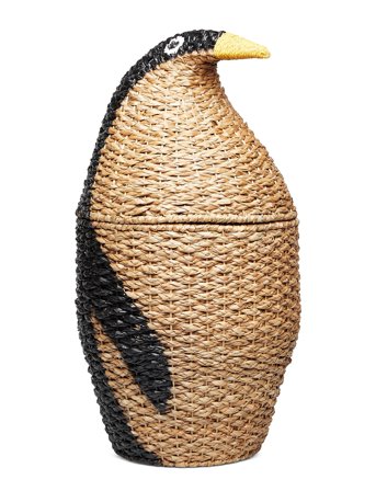 Bloomingville | Tazia Basket W/Lid, Black, Bankuan Grass | 37X69