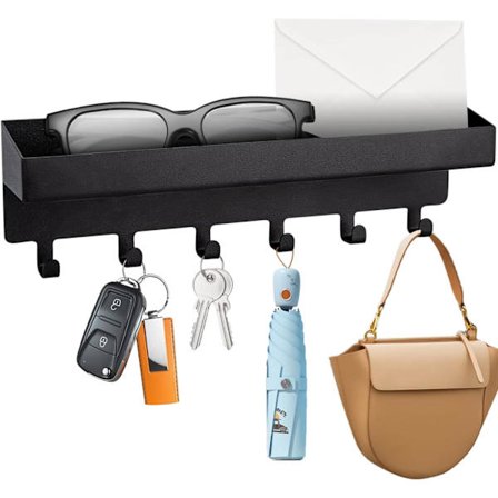 Väggmonterad nyckelring i metall, litet dekorativt väggfäste