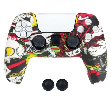 DATA FROG Silikondeksel for Sony Playstation 5 Gamepad med 2 Rocker Caps