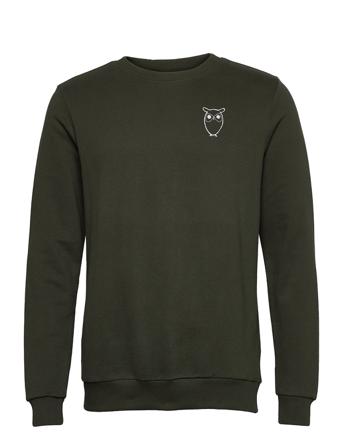 Elm Small Print Owl Sweat - Gots/Ve Green Knowledge Cotton Apparel