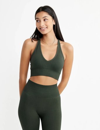 Drop of Mindfulness Signature V Shape Bra - Khaki green - L