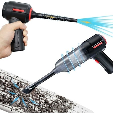 3-i-1 datamaskin støvsuger, trykkluftblåser, bærbar håndholdt støvsuger trådløs, tastatur rengjøringssett, elektrisk sprayluftboks for PC