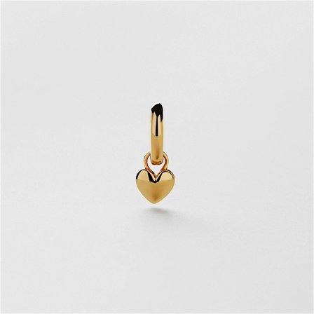 Puffy Heart Single Hoop - 18K Guldpläterat Sterling Silver - Safira