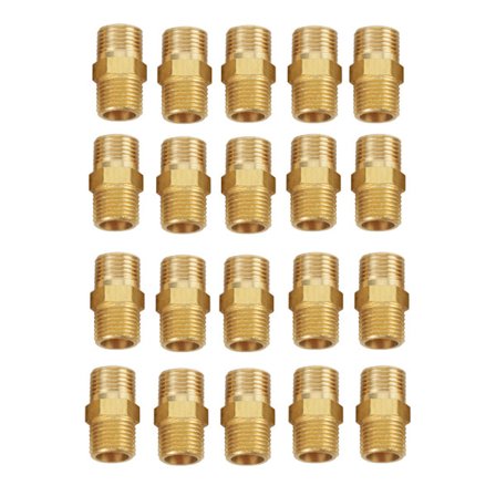 20 stk. 1/8 BSP messingrør sekskantnippel fitting hurtigadapter ekstern gevind
