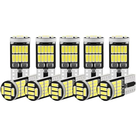 10 st W5W T10 LED-lampor 4014 26SMD Bil Interiör Kupol Taklampa Skyltbelysning Signallampa Bakljuslampor 12V Vitt Ljus