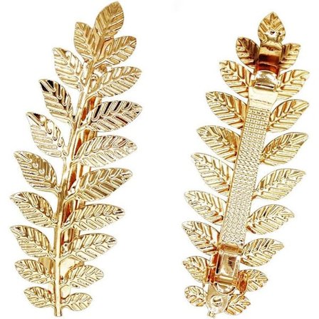 2-pakning Gull Toga Party Halloween Gresk Gudinne Kostyme Gull Løv Hårspenner (Halloween Gull Løv Hårspenner)