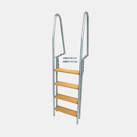 Stegleiter, galvanisierter Stahl, 4 Stufen, 180 cm, 45 cm - Boot