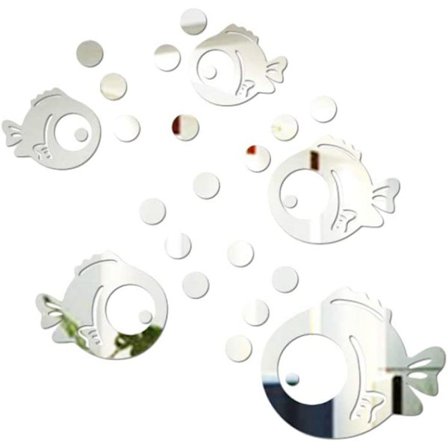 3D fisk og bobler akryl vegg klistremerke speil klistremerker for seng