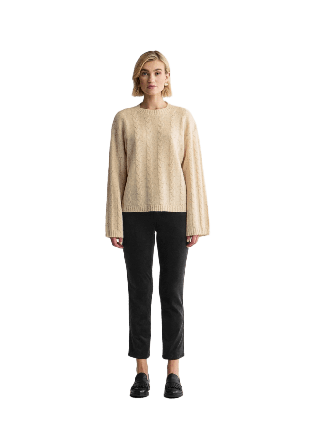 Newhouse Sammetsbyxa Rak Nora Byxor Dam Svart 44