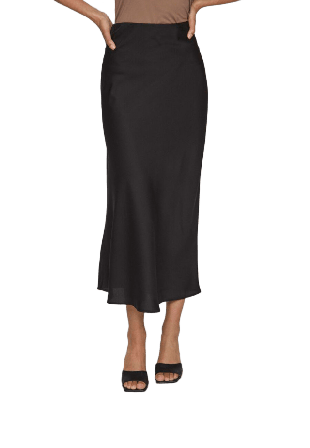 Vila Viellette Hw Midi Skirt Kjolar Dam Svart 40