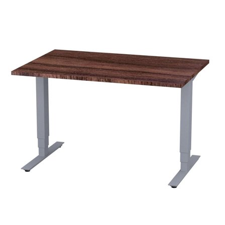 DENORD DESIGN Bord höj/sänk Pro 1200x800 valnöt/silver - Lyreco - Kontorsmöbler och inredning - Bord och hurtsar - Skrivbord - Höj/sänkbar