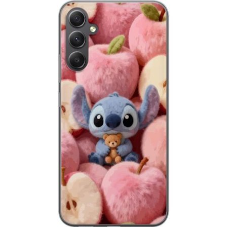 Yhteensopiva Puhelinkuori Samsung Galaxy A25 Stitch vaaleanpunaisten pörröisten omenoiden joukossa, joissa on teddy ja söpö kawaii-esteettisyys