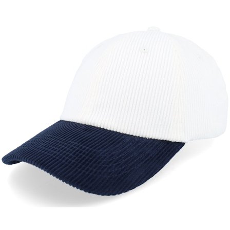 Equip - White unconstructed Gorra - Corduroy Off White/Navy Dad Cap @ Hatstore