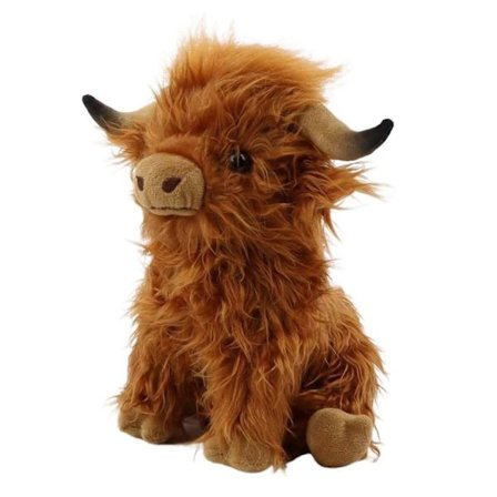 Adoptera en Highland Cow Plysch, Söt Highland Cow Fluffig Mjukt Gosedjur Leksak Födelsedagspresent till Barn
