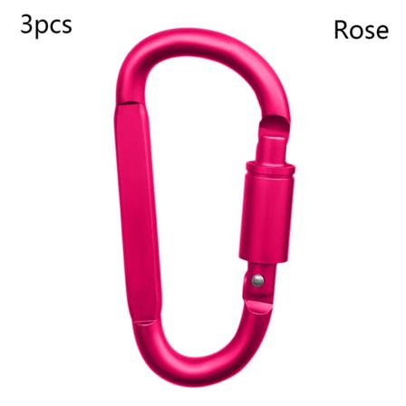 3kpl Musta Kiipeilynappi Solki Avaimenperä Rose