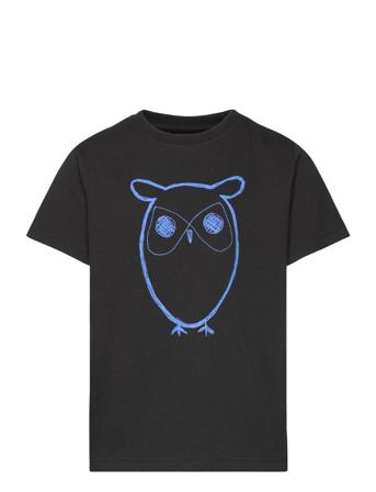 Big Owl T-Shirt - Gots/Vegan Black Knowledge Cotton Apparel