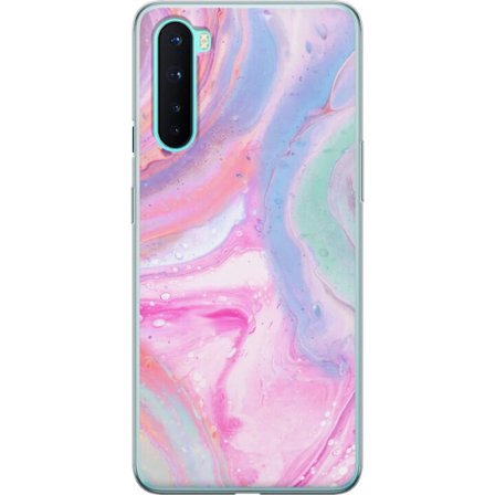 Kompatibelt Mobilskal till OnePlus OnePlus Nord Abstrakt pastellfärgad marmorkonst med flytande akryleffekt i rosa, blått och grönt för modern inr