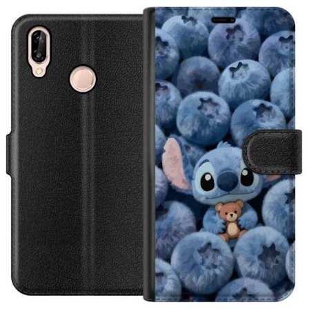 Kompatibelt Lommeboketui til Huawei P20 lite Lady Gaga minimalistisk plakat med gitar og monokrom design