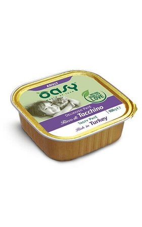 Oasy Delizioso Paté Gatto Adult Ricco di Tacchino 100g
