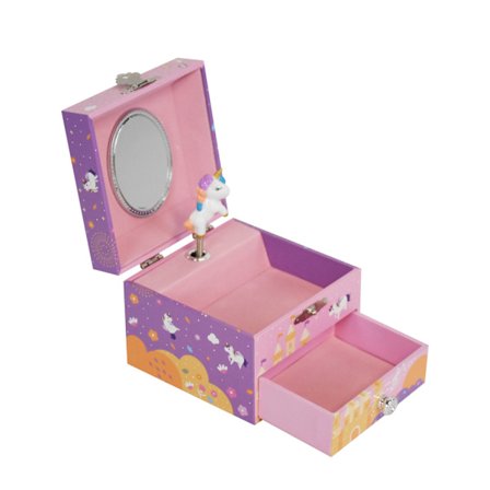 Musiikillinen korurasia, sateenkaariyksisarvinen, säilytyslaatikolla - The B