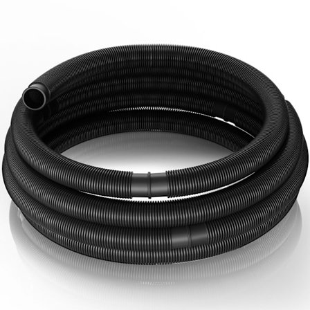 Musta allasletku – 6 m pitkä, Ø 32 mm – Kelluva aurinkoletku esimuotoilluilla osilla – 165 g/m – Aurinkoinen imuletku