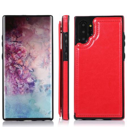 Praktiskt Skal med Korthållare - Samsung Galaxy Note10+ Röd