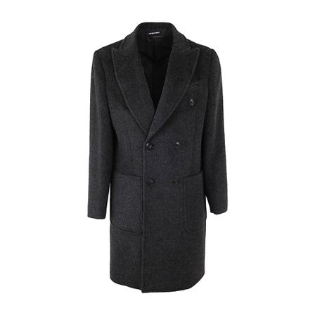 Emporio Armani, Double-Breasted Coats Szary, Mężczyzna, Rozmiar: M