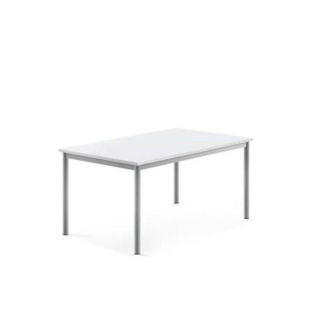 Stół BORÅS, 1200x800x600 mm, biały laminat, szary aluminium