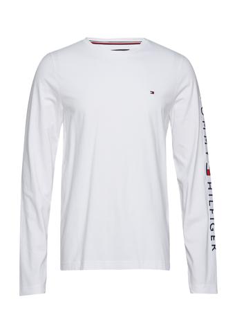 Tommy Logo Long Sleeve Tee T-shirts Long-sleeved Hvit Tommy Hilfiger