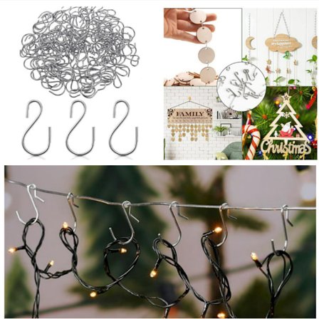 50 Pack Christmas Light Clips Silver Outdoor String Light Clips